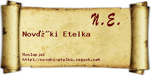 Nováki Etelka névjegykártya